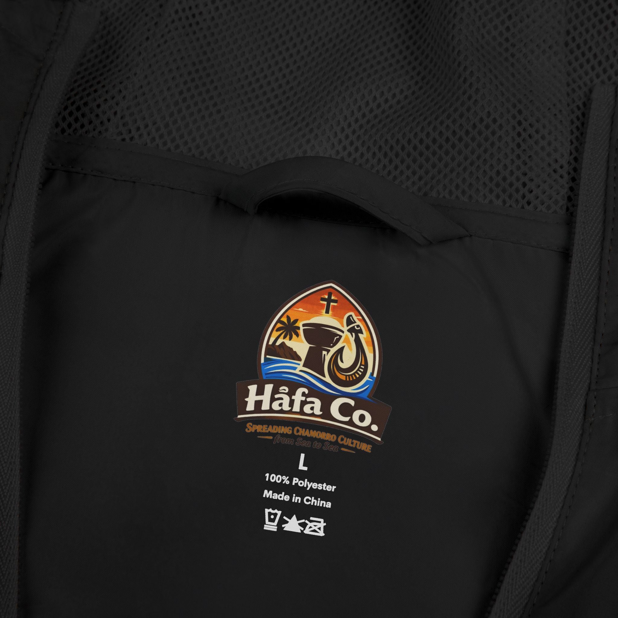 Windbreaker Jacket — 'Buenas & Hafa Adai ' Palm Tree Lightweight Hooded Jacket