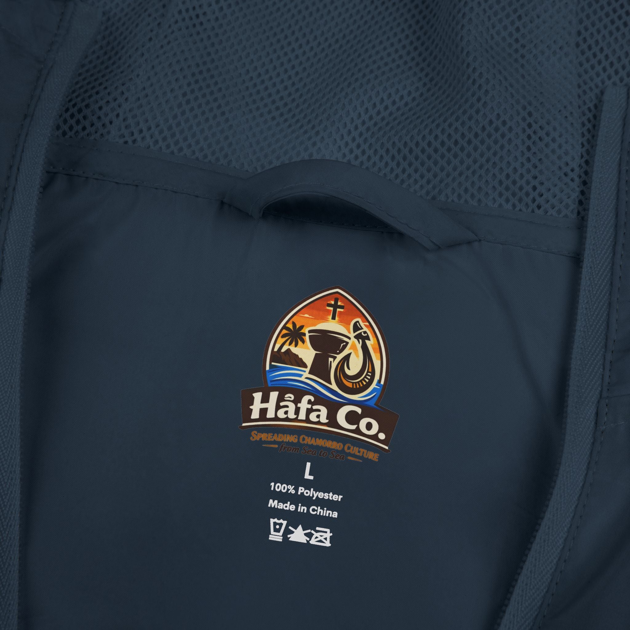 Windbreaker Jacket — 'Buenas & Hafa Adai ' Palm Tree Lightweight Hooded Jacket